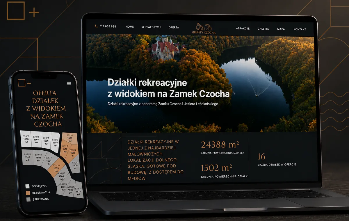 Grunty Czocha - landing page i kampanie leadowe dla inwestycji w działki rekreacyjne