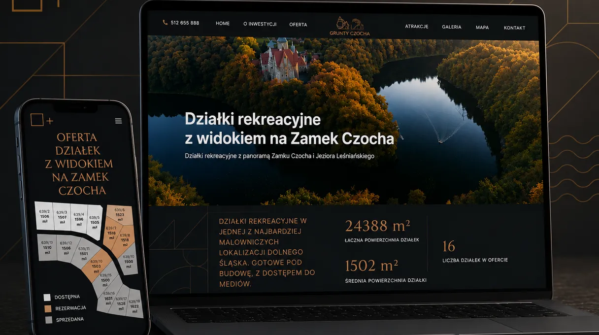 Grunty Czocha - landing page i kampanie leadowe dla inwestycji w działki rekreacyjne