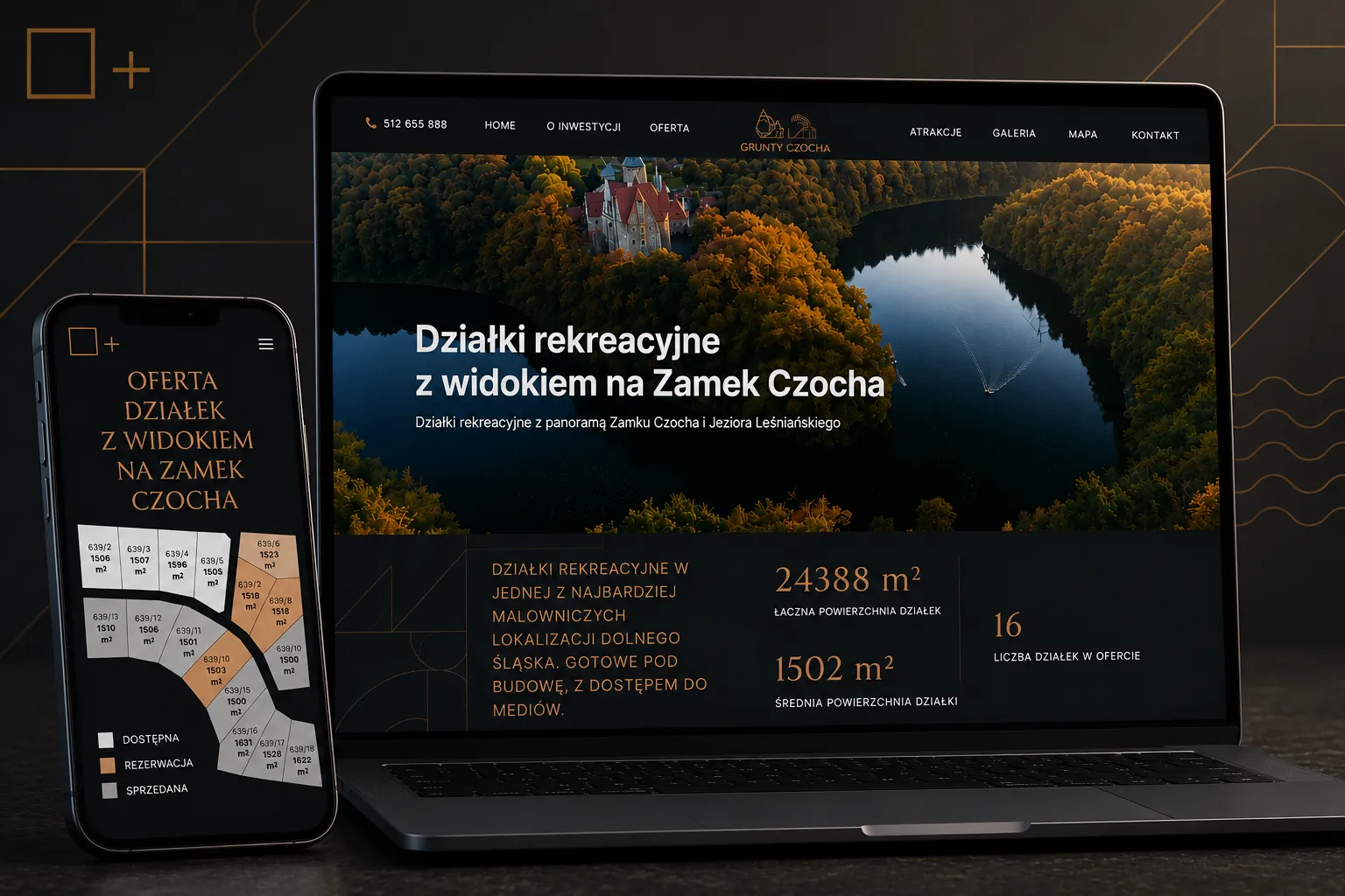 Grunty Czocha - landing page i kampanie leadowe dla inwestycji w działki rekreacyjne
