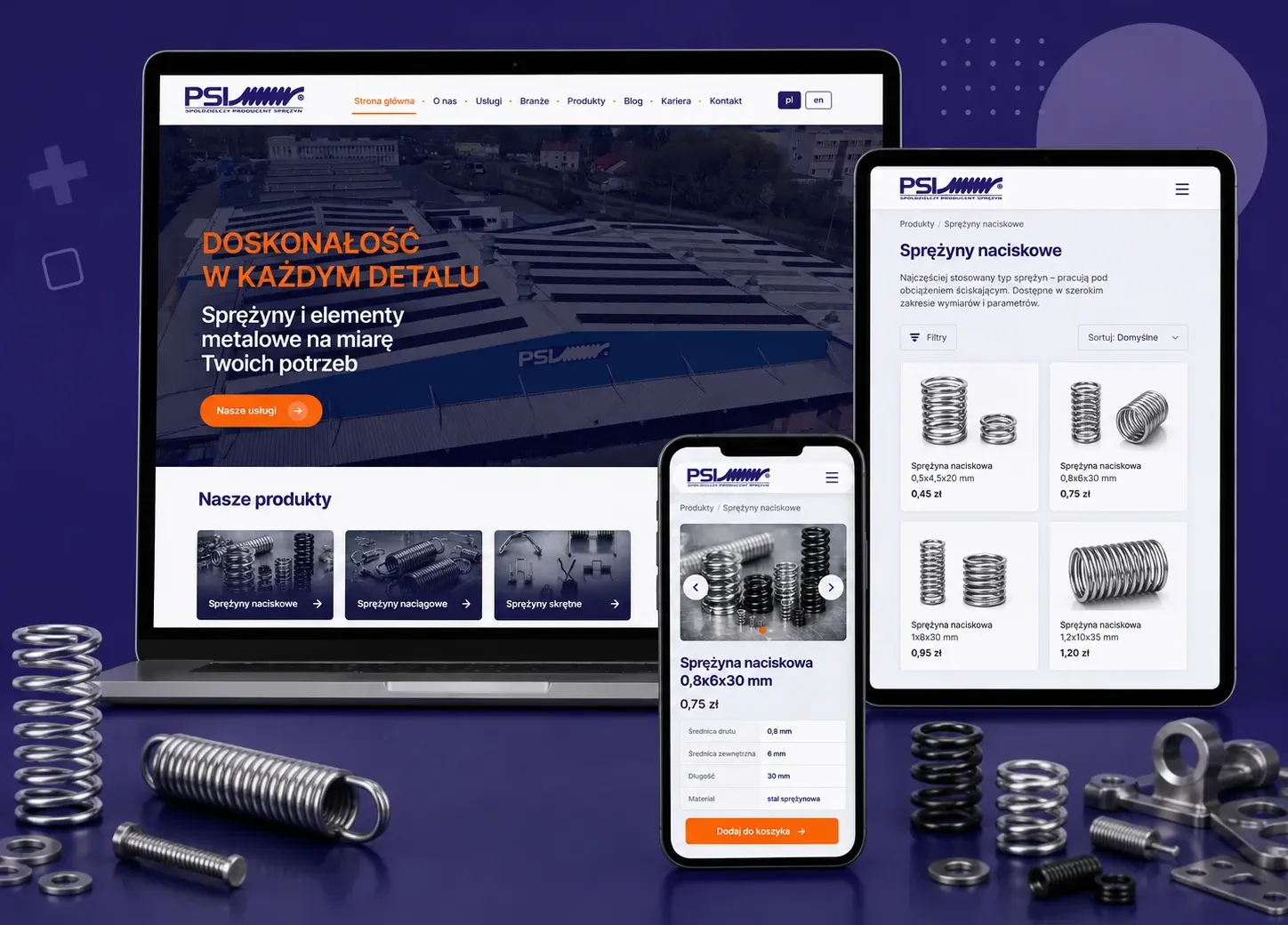 Nowa strona PSI - producenta sprężyn