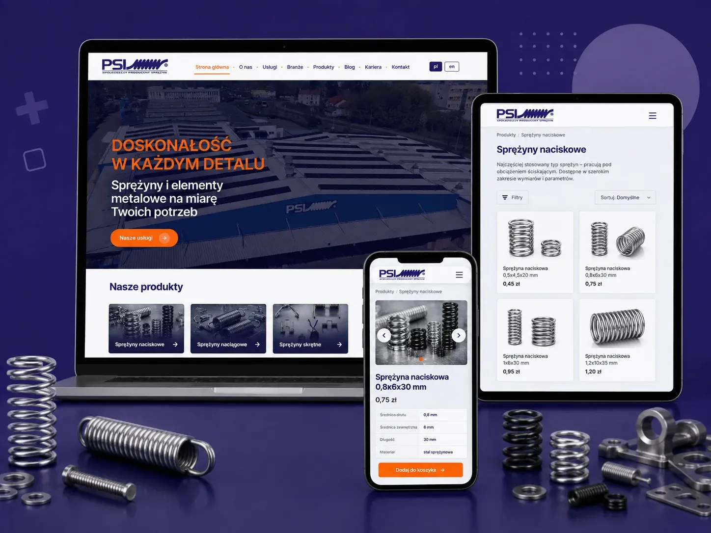 Nowa strona PSI - producenta sprężyn